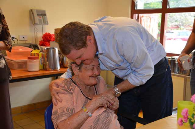 Prime Minister Mike Eman and his wife visit senior citizens homes for Mother’s Day